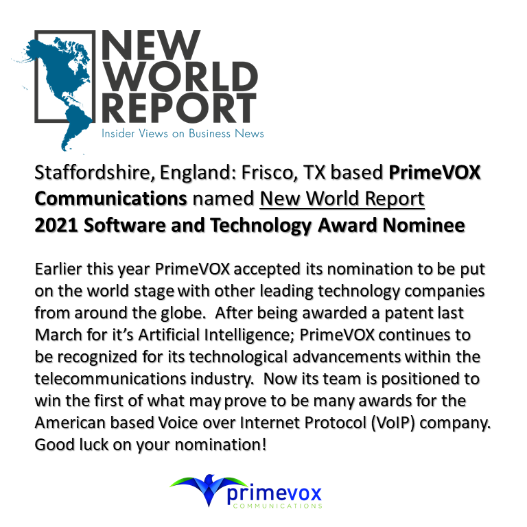 PrimevoxVoIP's tweet photo. PrimeVOX Communications is in the News Again!

#NOMINEE  #WINNING  #VOIP  #PRIMEVOX https://t.co/430wFwHLGF