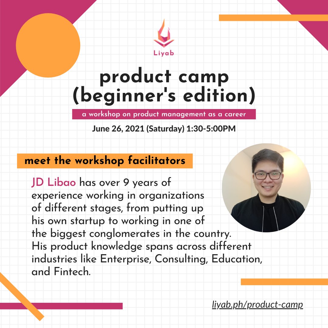 LiyabLearns's tweet photo. Did you know that both of our workshop facilitators didn’t come from business or technical degrees? And yet both of them have thriving product management careers in tech companies now!

Learn how you can get started with a PM career at https://t.co/am3aSb1IWK ⛺️✨ https://t.co/f58hDI6CcP