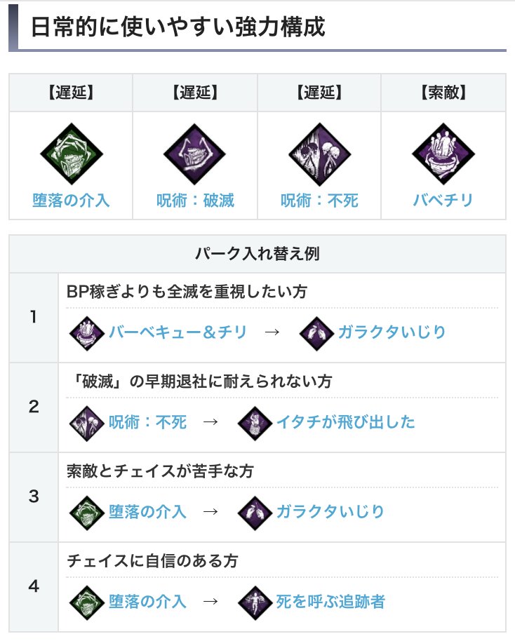 Dbd攻略班ｍ川ﾟd川ｍ 神ゲー攻略 A Twitter ネメシスのおすすめパークアドオン 新キラー ネメシス のおすすめパーク構成やアドオン紹介記事を作成しました ネメシスを使いたい方への参考になれば幸いですᕦ ᐛ ᕤ おすすめパークアドオン紹介 T Co