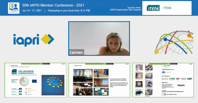 itene's tweet photo. Carmen Sanchez, @iteneΒ΄s Technical Director, offered on Tuesday 15 a presentation at the 30th IAPRI Member Conference.
πΉITENE supports this online event organized by @iapripackaging (June 15-17).
#IAPRI2021 #ITENEpackaging #ITENEknowledge https://t.co/6miXvOlofn