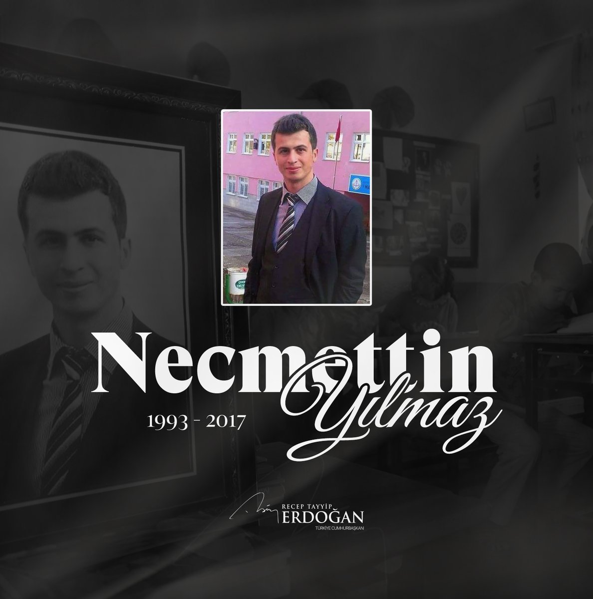 Necmettin yüreğinde Türkiye sevdasıyla, tertemiz bir öğretmen evladımızdı. 4 yıl önce hain terör örgütü PKK tarafından şehit edildi. 

Seni alçakça katleden bölücü korkakları bu topraklardan kazıyıncaya kadar mücadelemiz sürecek Necmettin. Ruhun şad, mekanın cennet olsun oğlum.