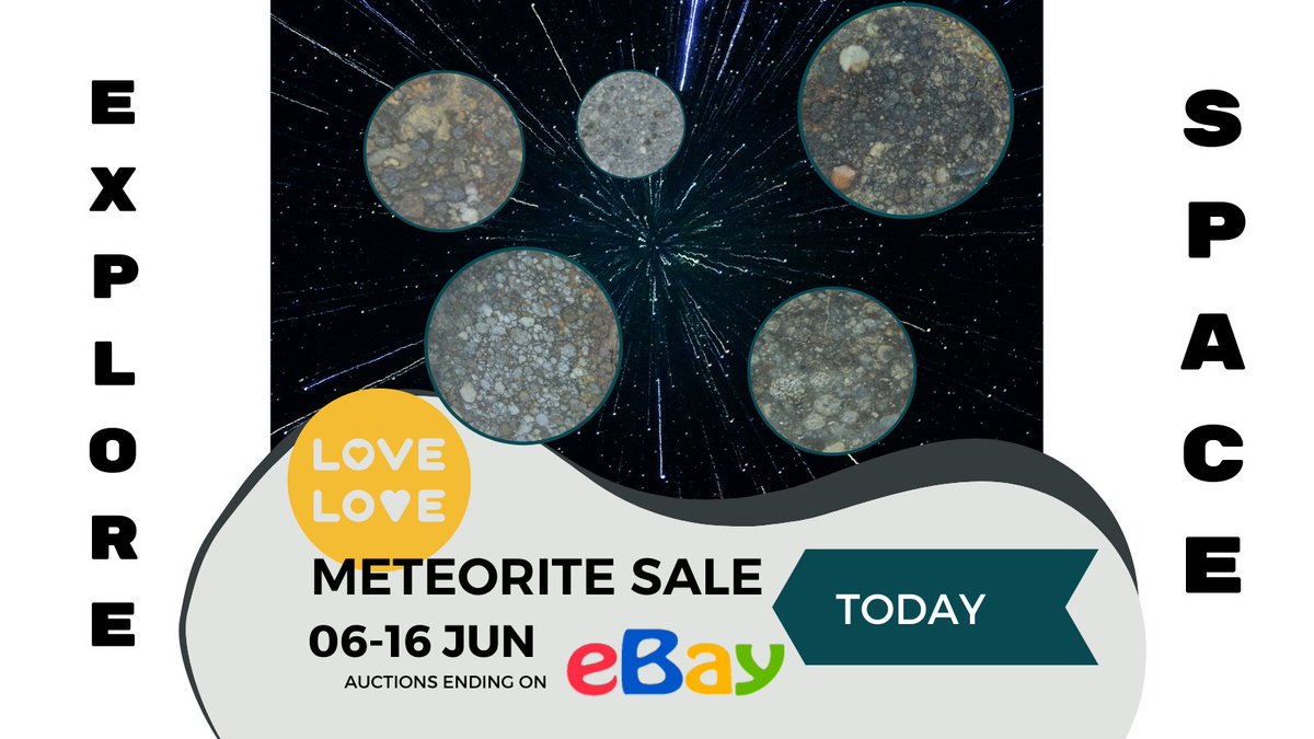OuterSpaceRocks's tweet photo. We Love Love #Meteorites @OuterSpaceRocks with another #Meteorite Sale headed towards your collection. A wonderful assortment of #chondrules is scheduled for today. Come test your luck and bid on a #celestial #masterpiece! Good Luck!!! https://t.co/e1ZQgpMQ3z https://t.co/aGPXuEQi9w