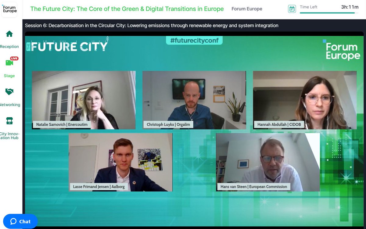 ForumEurope's tweet image. Increasing energy demands &amp;amp; concentration of emissions in cities is a major challenge. 

Hans Van Steen @Energy4Europe, @LasseFJaalborg @ChristophLuykx &amp;amp; @Natalie_Sam are led by @hannahabdull on this topic this afternoon. 

#futurecityconf