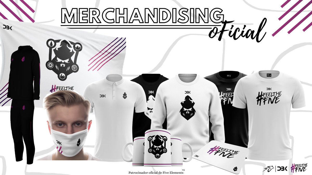 ¡¡¡LLEGÓ EL DÍA!!! 

De la mano de @DBKshopES y con los diseños de @adrielgfx_ , presentamos nuestro merchandising oficial para esta temporada!! 👕

Nueva piel, misma meta.
#FeelTheFive 🧙‍♂️