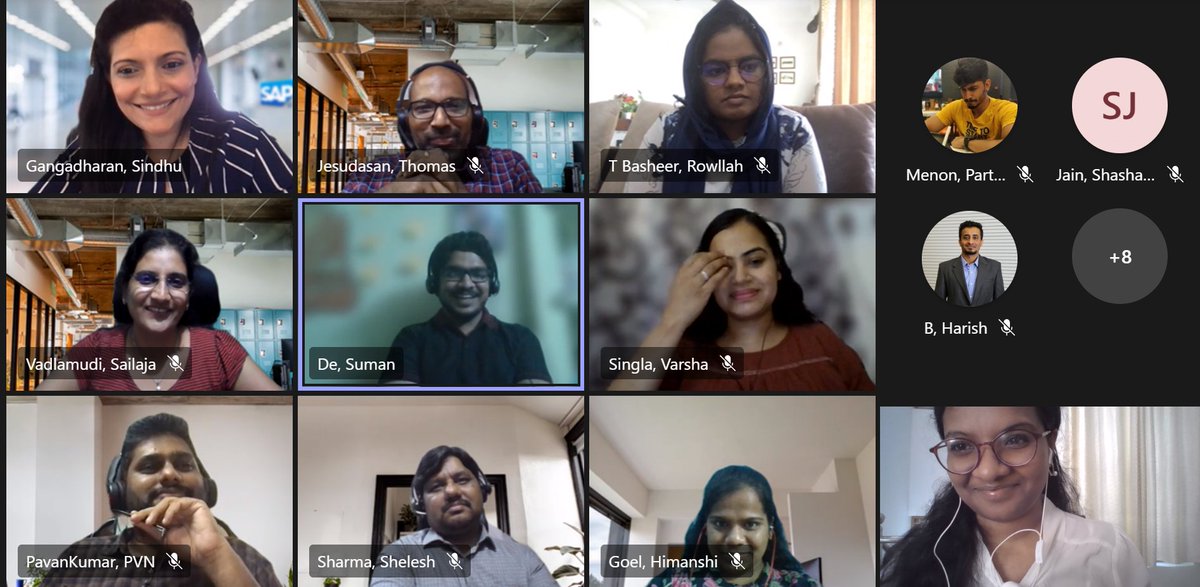 gangadharansind's tweet photo. Always look forward to an inspiring interaction with @saplabsindia Champions across #innovation, #purpose, #thoughtleadership, #CustomerCentricity & #Enablement.
These Champions are everything we stand for at @SAP: Innovation, Passion, Empathy❤️
Many Congratulations🙌
#LifeatSAP https://t.co/d4uda4F17J
