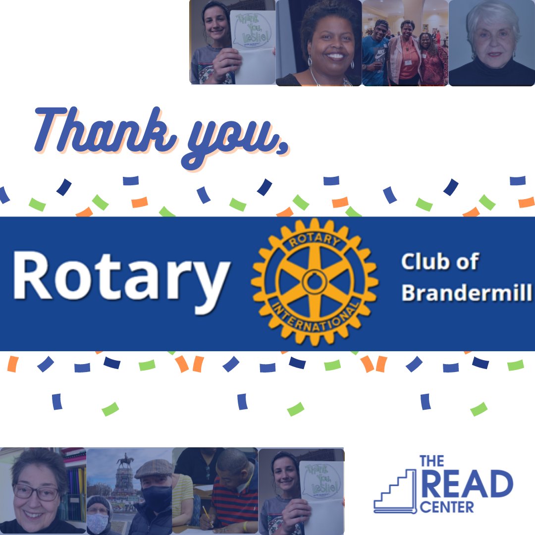 TheREADCenter's tweet photo. READ was honored to be selected by Brandermill Rotary Club as one of their grant recipients. Thank you Brandermill Rotary for your support of READ and our community! https://t.co/N6E5pO0M3J