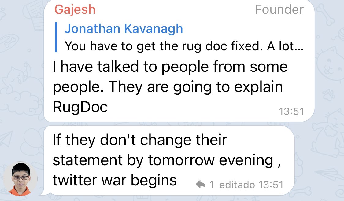 WsWolverine's tweet photo. LMAO
 @robogajesh @PolyGaj @0xPolygon @cz_binance @RugSteemer @StableGaj $GAJ $SGAJ #polygaj #stablegaj #Cryptocurency #MATICNetwork #DeFi #YieldFarming @_DFyn @IronFinance #cryptoscam https://t.co/xfnBImbzC3