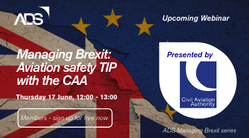 In ADS' next Managing Brexit webinar, we welcome Neil Williams, Head of Airworthiness Policy and Rulemaking at the CAA, to talk members through the recently signed Airworthiness Technical Implementing Procedures and UK-EU Civil Aviation Safety Agreement.

buff.ly/3gtKuuF