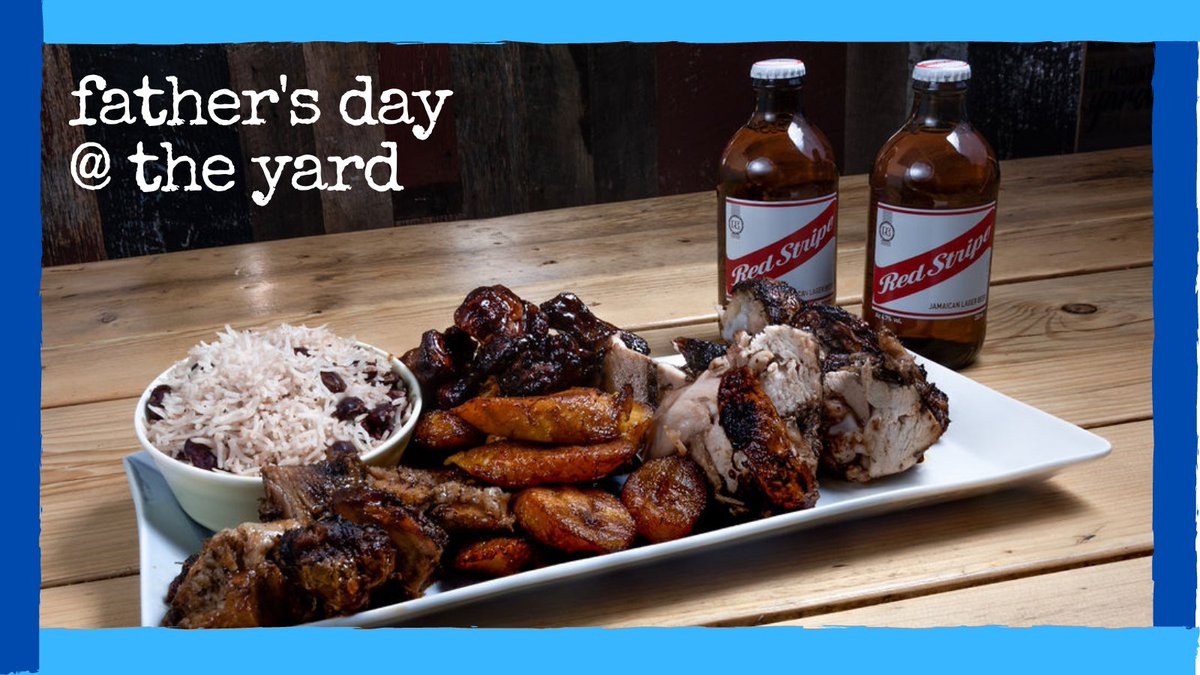 We're open on Sunday from 12noon - 4pm

Book a table to eat in or order a takeaway online bluemountainyard.com
and enjoy father's day at Blue Mountain Yard <a href="/RushdenLakesSC/">Rushden Lakes 🌊</a> 

#fathersday #rushden  #carribeanfood #jamaicanfood