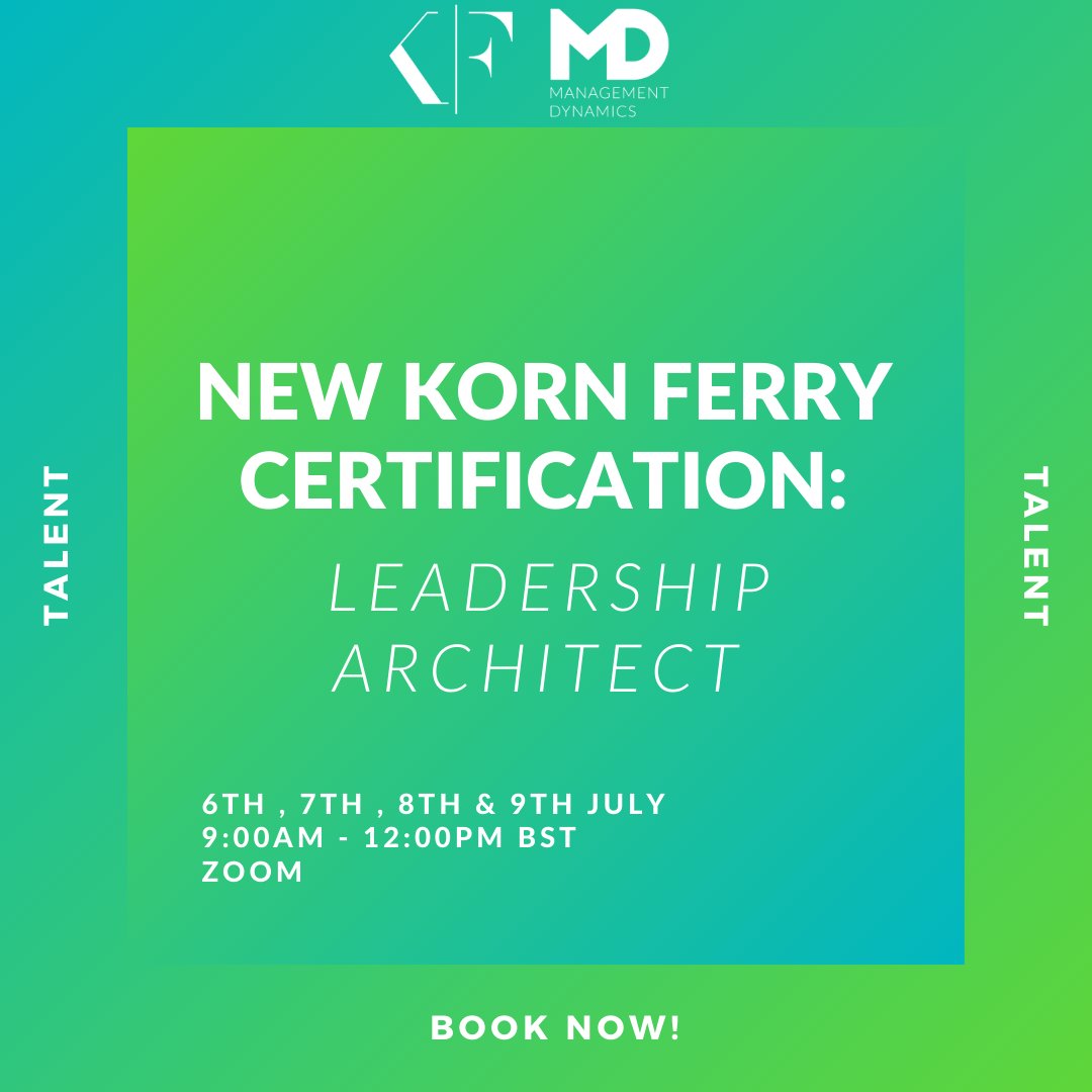Mgt_Dynamics's tweet image. Registration for our next Korn Ferry certification is open!

For more information and to book your place follow this link: bookwhen.com/management-dyn…

#kornferry #leadership #certification #talent