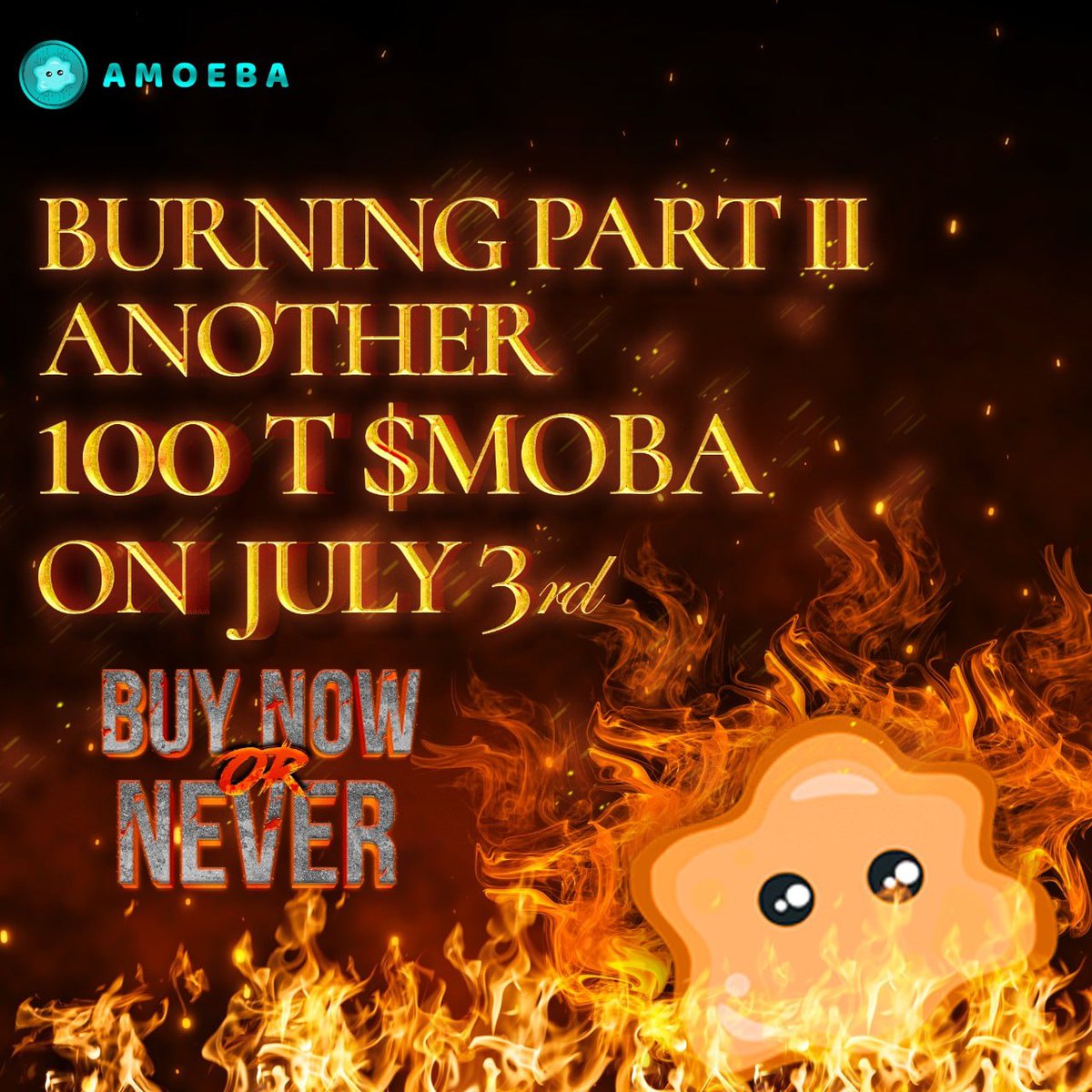 🔥 IT'S VERY HOT HERE ‼️🔥
🔊 MOBA will BURN another 100T supply on July 3rd 🔥
🌟 This will make the supply reduced by 20% from the total supply‼️

💰 You know what will happen when the supply decreases? MOBA prices will constantly go up and more valuable 🚀🚀🚀 #moba #coingecko