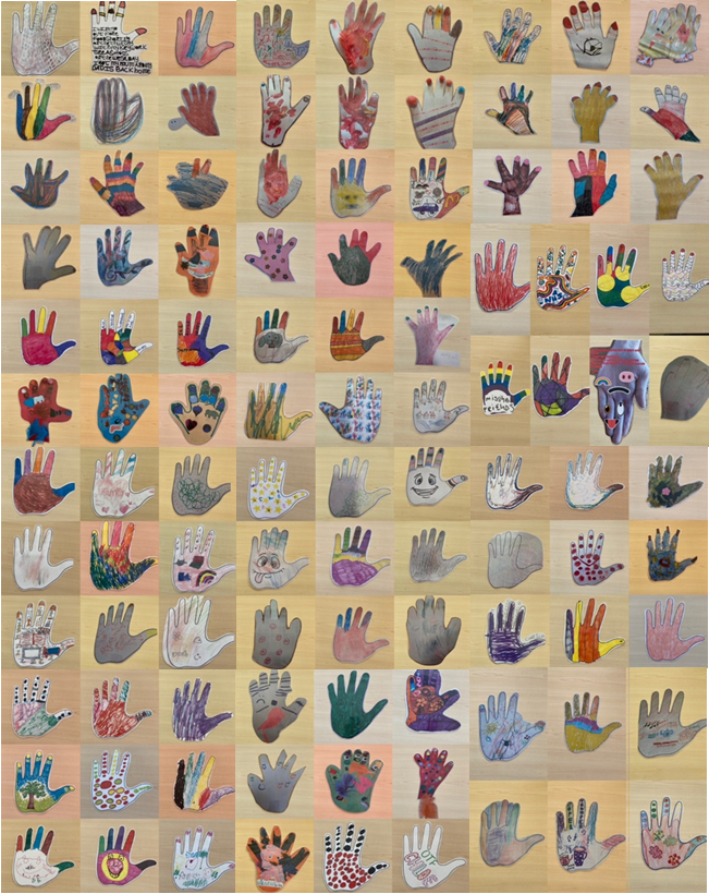 SPFT_NHS's tweet photo. These creative pieces of hand art have been designed by people with learning disabilities in #Sussex for #LDWeek2021. Each one depicts their thoughts and feelings during lockdown and things they're looking forward to in the future https://t.co/pgi6PYHHHZ
