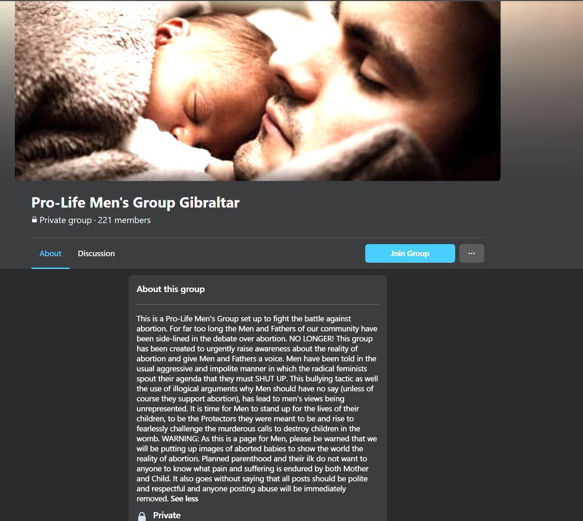 ChristinaLinar3's tweet photo. “WARNING: as this page is for men, please be warned that we will be putting up images of aborted babies” 

...Most men can’t even see period blood without being horrified. https://t.co/PjEHZfpFJs