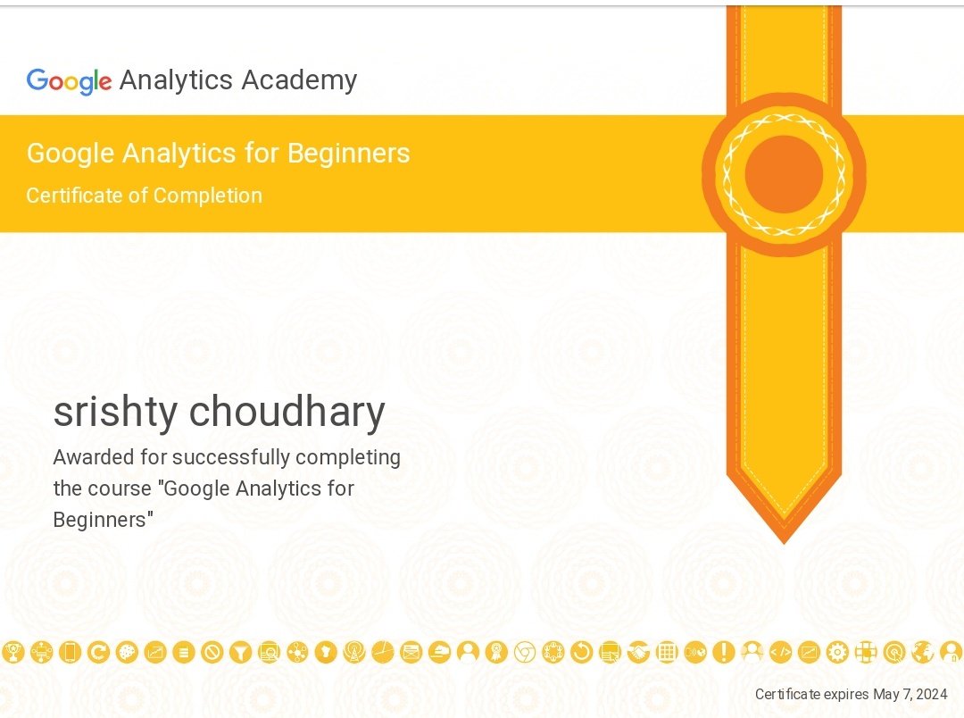 srishty595's tweet photo. I am happy to share that I have completed Beginner and Advanced Google Analytics courses offered by @googleanalytics 
 
Trust me these courses are best! https://t.co/M4axrLV4bT
