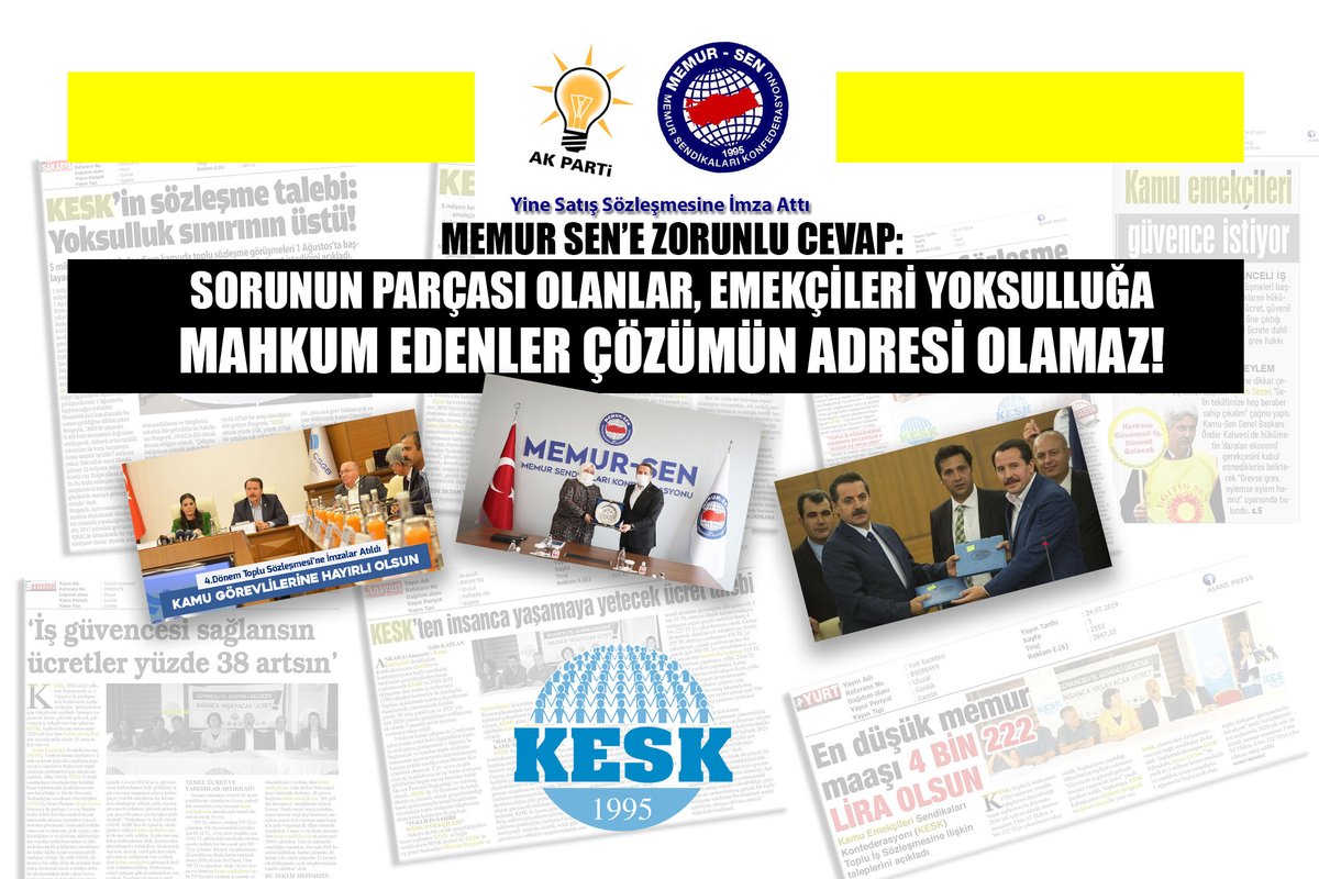 KESK'TEN MEMUR SEN’E ZORUNLU CEVAP:
SORUNUN PARÇASI OLANLAR ÇÖZÜMÜN ADRESİ OLAMAZ!
bes.org.tr/haberler.php?i…