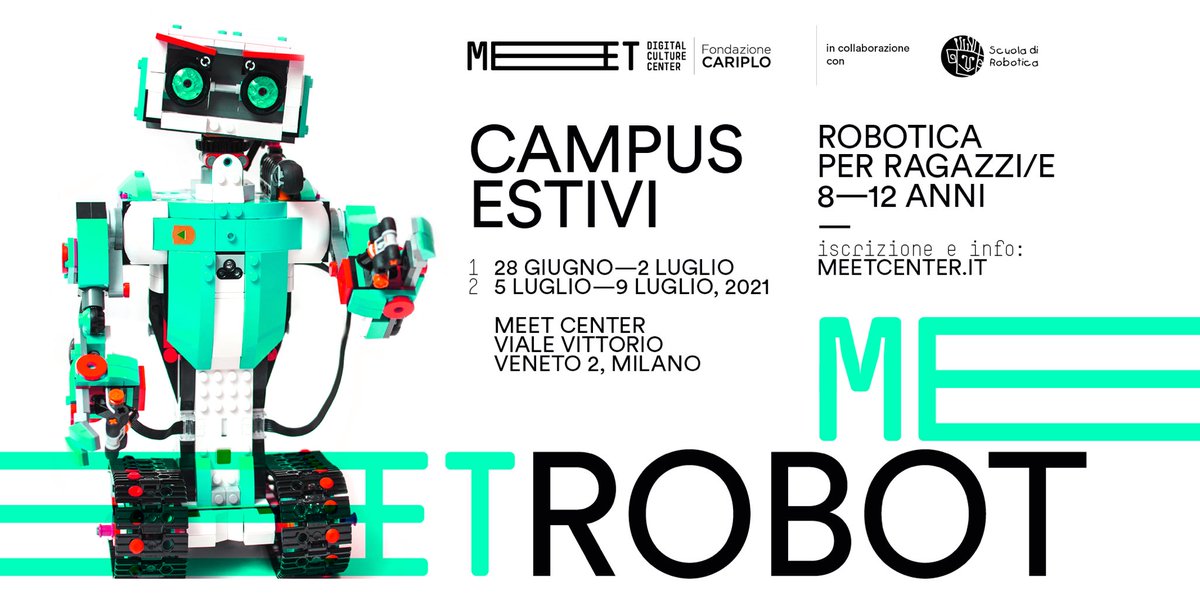 meetcenter's tweet photo. 👾 Noi non lo chiamiamo "campo estivo" 👾
M E E T R O B O T >> Le avventure di fine #scuola come non le avevi mai sognate
Iscrizioni aperte al nostro --> LINK IN BIO 🔥
@ScuolaRobotica
#robot #futuro #education #estate #meetinprogress #bambini #formazione #Milano https://t.co/rQZKAYZgio