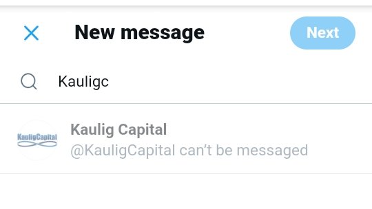Cameron72827566's tweet photo. @KauligCapital How do I send a direct message? https://t.co/9xJrdB5Vik