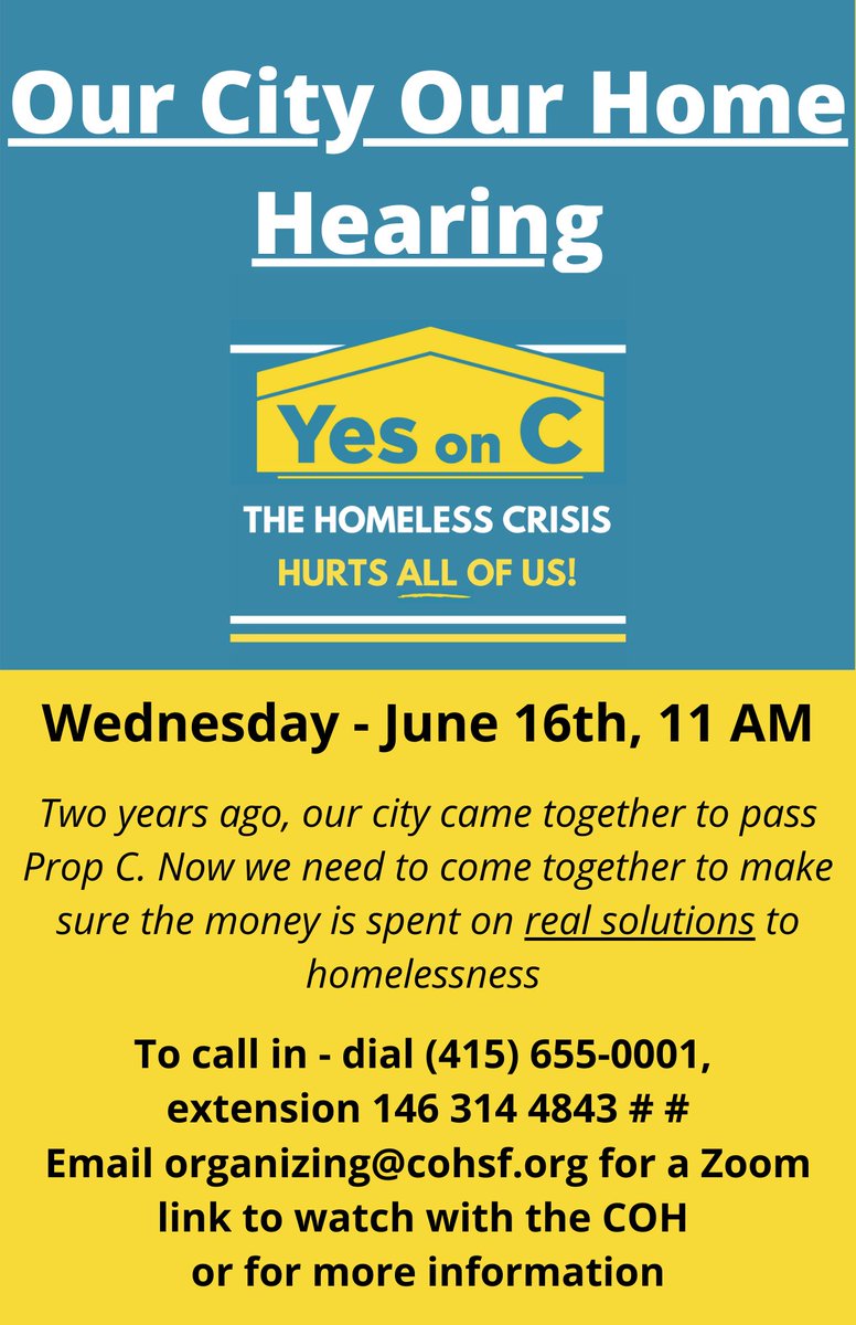 Join us at 11am via zoom for public comment to support OCOH recommendations. DM us for the talking points and the link to the zoom room!! #OCOHBudget