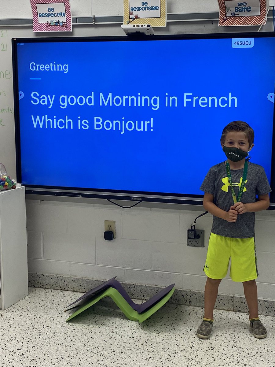 LearnwithLawver's tweet photo. When you get a message from a student the night before asking if he can make the morning meeting slides and run morning meeting...the response is absolutely!!  #casadecooke @WTCookeSchool @CJScarcelli @CongerCasey https://t.co/EhKUBucgIf