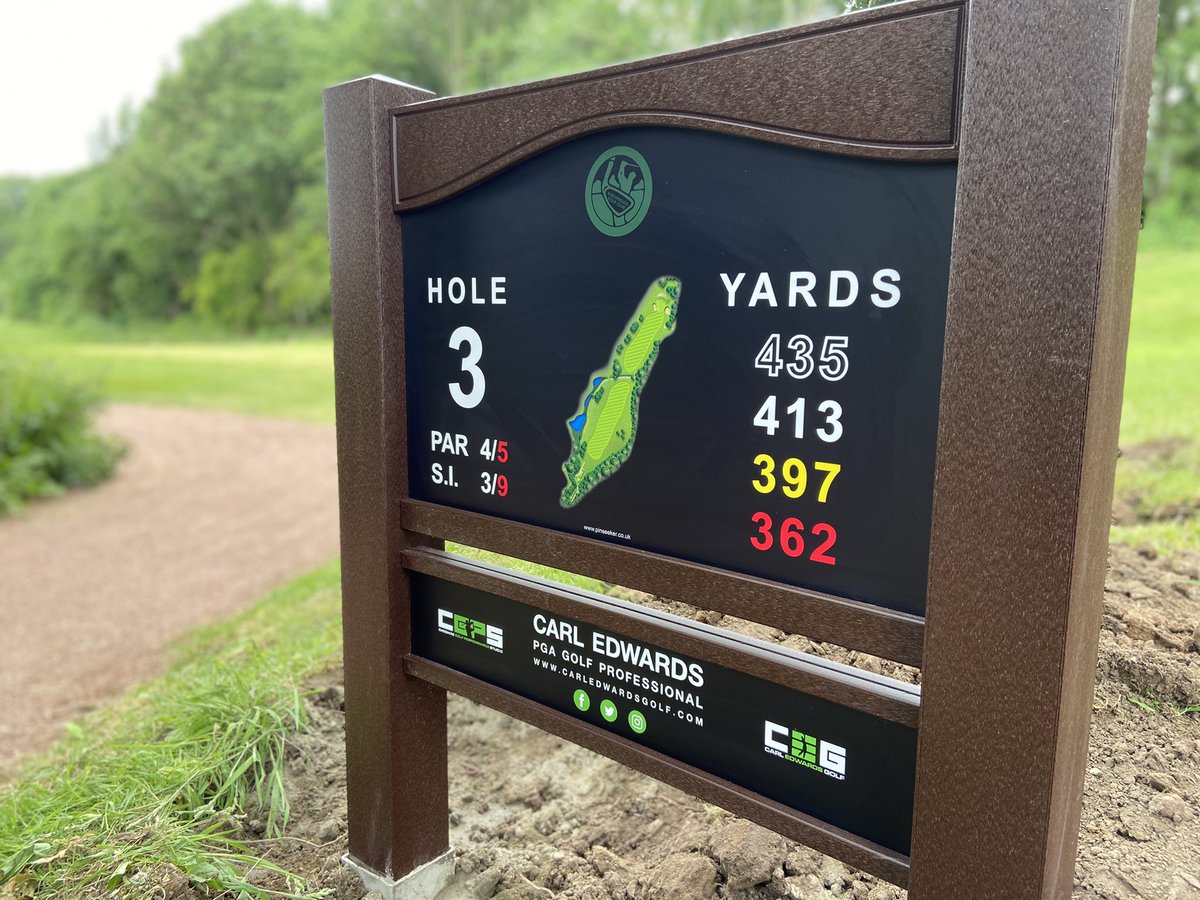birchwoodgreens's tweet photo. Anyone for new signs newly installed this morning @Birchwood1 made by @PinseekerGolf with new sponsors including myself @carledwardsgolf big thanks the skipper for helping install them https://t.co/MPKdQchWNq