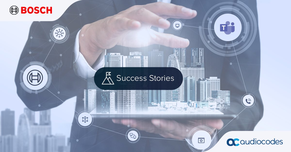 AudioCodes's tweet photo. Find out how @BoschGlobal employees hit new productivity heights after migrating to #MicrosoftTeams calling with @AudioCodes>>>
https://t.co/OjbTBgpwQ8 https://t.co/CKRl6kqDde