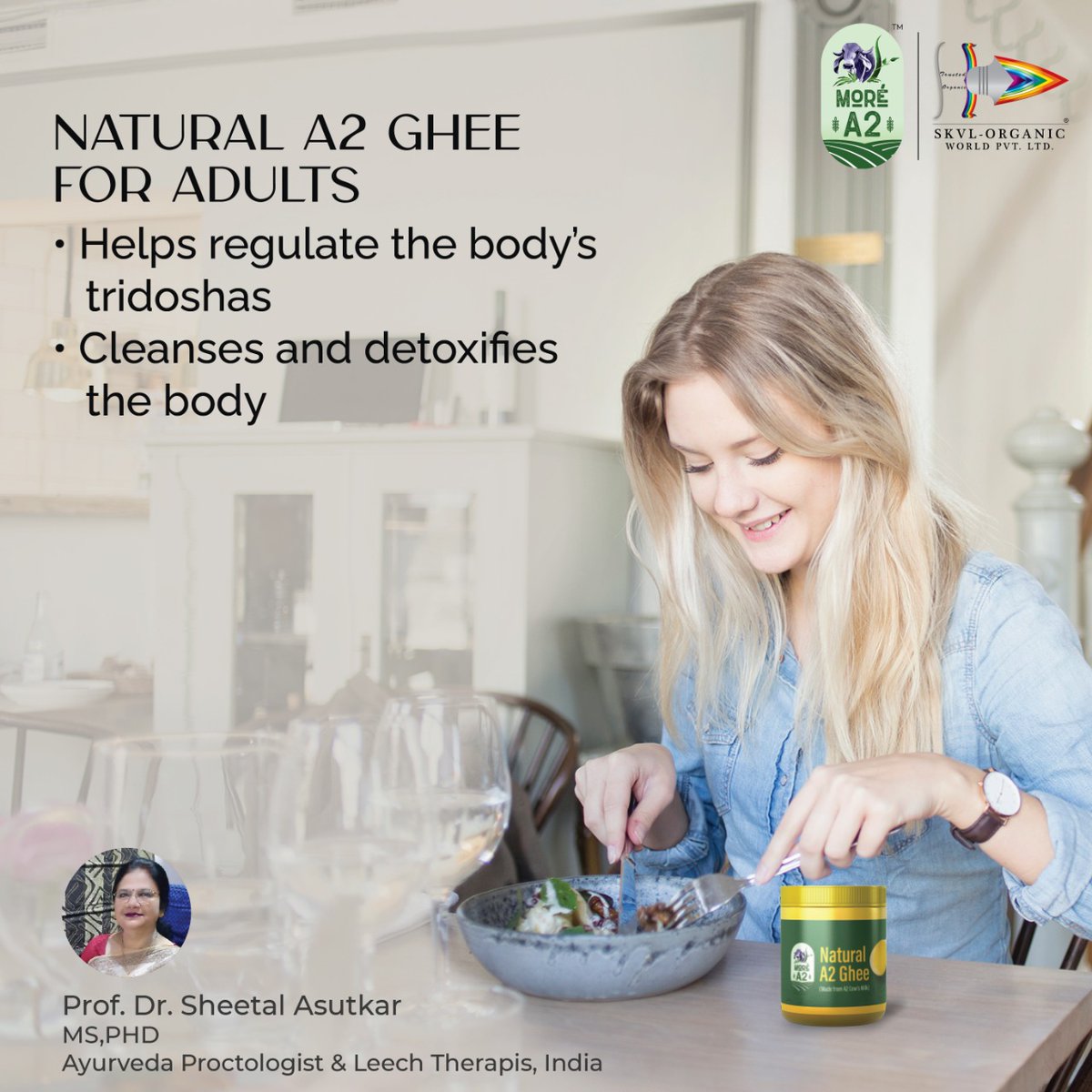 skvlmorea2's tweet photo. By including Natural A2 Ghee in her diet, every expecting mother can give her child the gift of health and strength. Ghee nourishes and improves all 7 dhatus (the building blocks/layers of the body), plasma, blood, muscle, fat, bone, bone marrow. https://t.co/Uyr0bwyKC9