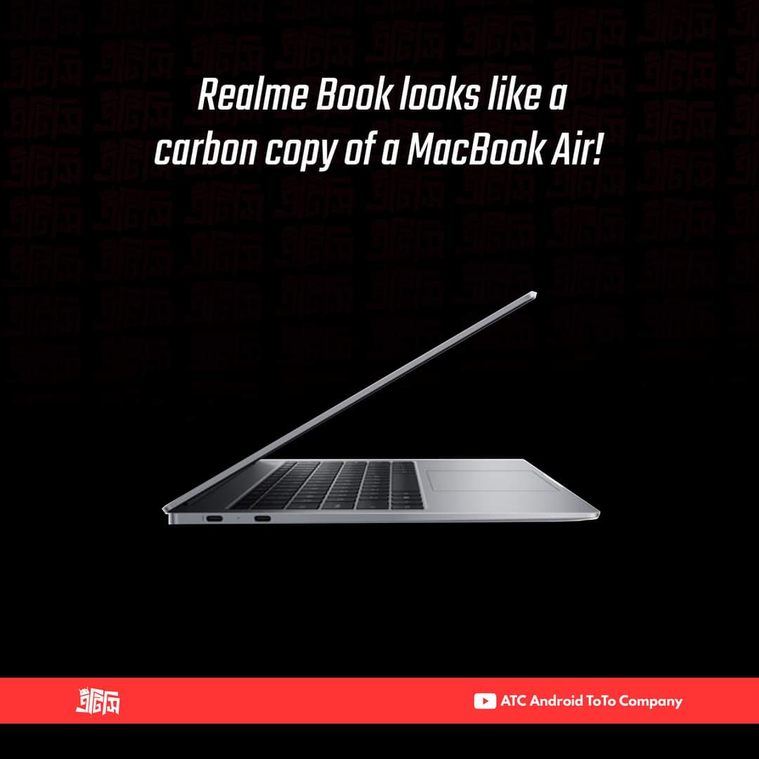 atctoto's tweet photo. Realme GT ইউরোপ লঞ্চ ইভেন্টে Realme তাদের আপকামিং Realme Book টিজ করেছে।

টিজার থেকে প্রাপ্ত ছবিতে দেখা যাচ্ছে ল্যাপটপর ডিজাইন Macbook Air এর আদলে করা হয়েছে। https://t.co/gDVx8jPANN