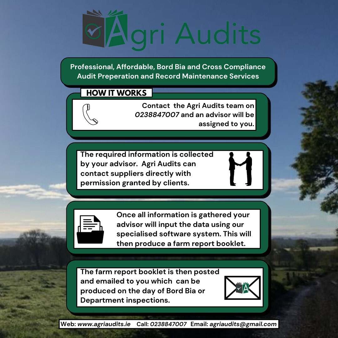 AgriAudits's tweet photo. Take the stress out of your next audit! 
📱Call us today of 023 8847007 https://t.co/LxEZxCBVUW