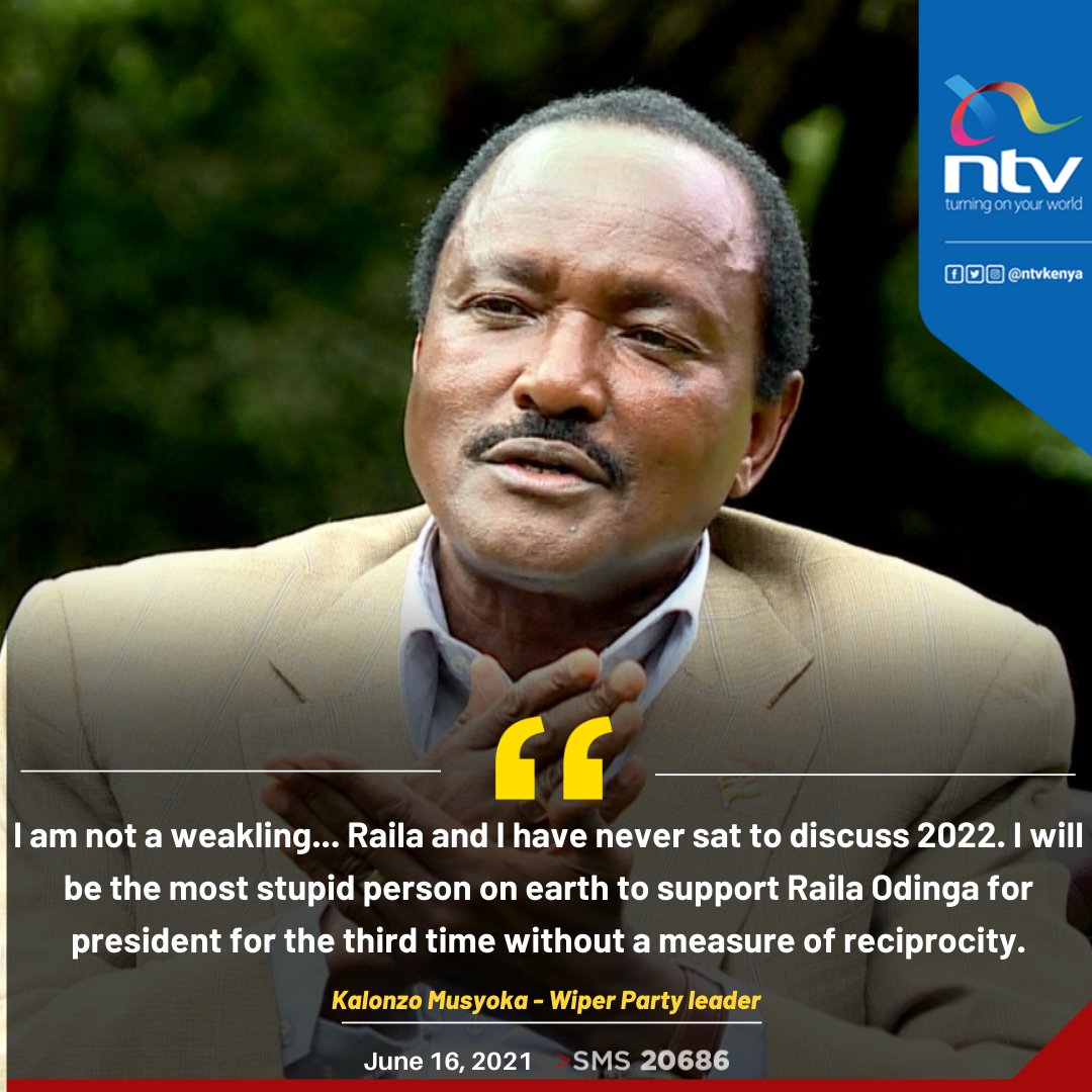 ntvkenya's tweet image. Kalonzo: I will be the most stupid person to support Raila  for the third time