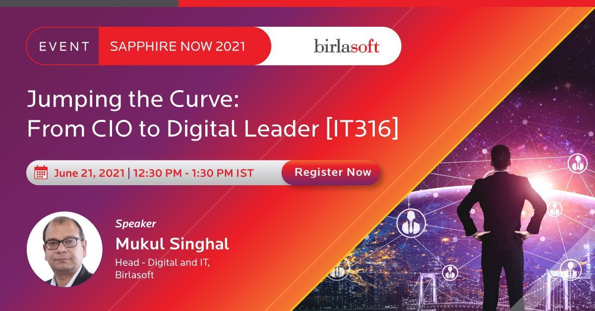 birlasoft's tweet photo. #HappeningNextWeek | @SAPPHIRENOW 2021 APAC features Mukul Singhal and other industry experts. Join to learn how CIOs accelerate their #digitalinitiatives and monetize existing data assets. https://t.co/eNliaPoLc8
#intelligenterp #s4hana #thebestrunsap #sapphirenow2021 | @SAP https://t.co/SeWJk1taa5