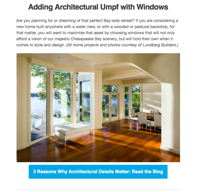 If you are considering a new home with a water view or even a wooded view, you will want to maximize that asset by choosing windows that are stylish and practical. Check out these window suggestions curated by @Lundberg Builders, Inc. bit.ly/3ohR7AS #bestofeasternshore