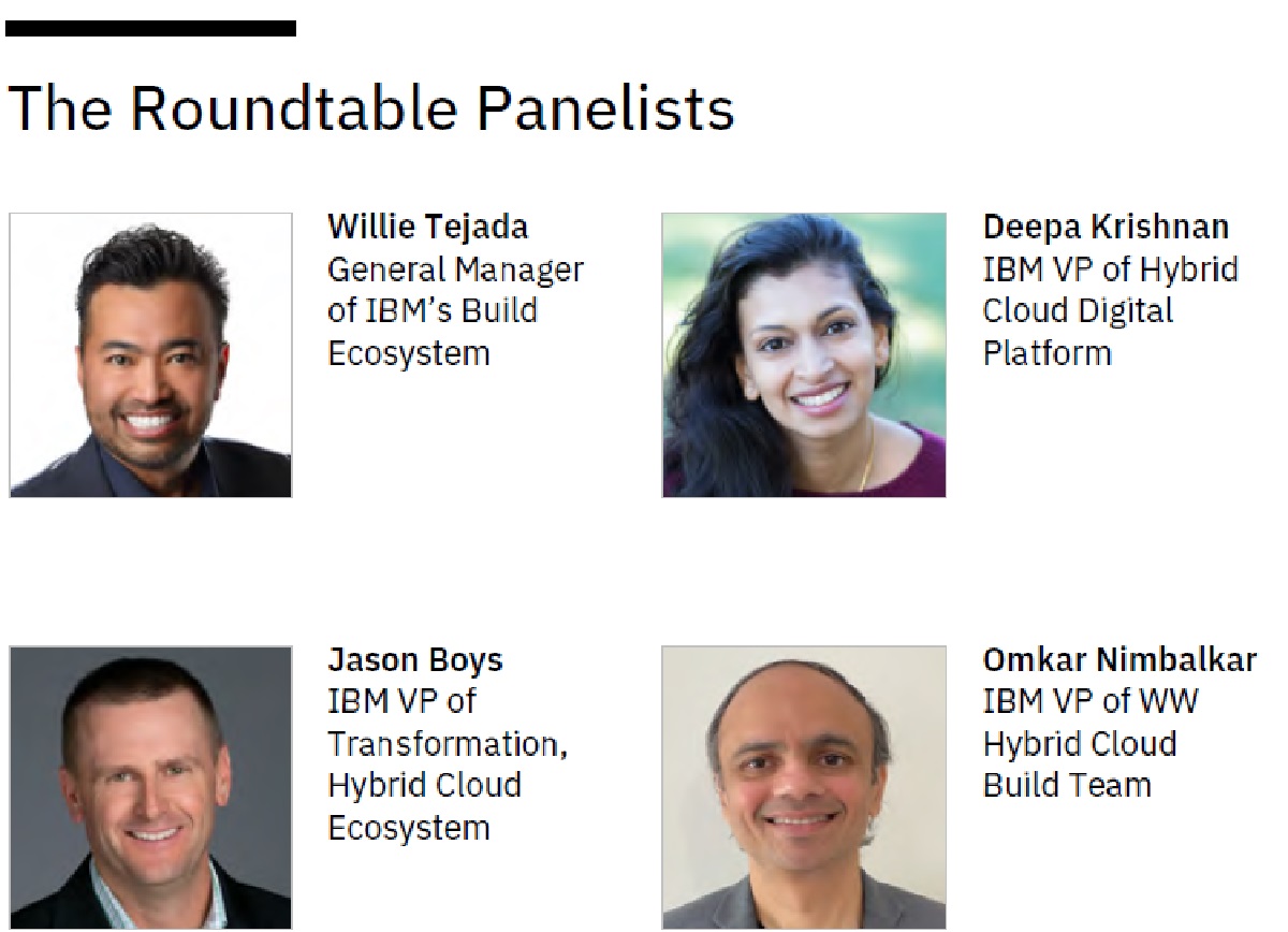 Join us for the IBM #Ecosystem Series panel discussion starting soon at 10 AM ET on Driving #Build #Partner Growth and #Innovation with #HybridCloud! Register here - ibm.biz/BdfSkQ @rwlord @wtejada223