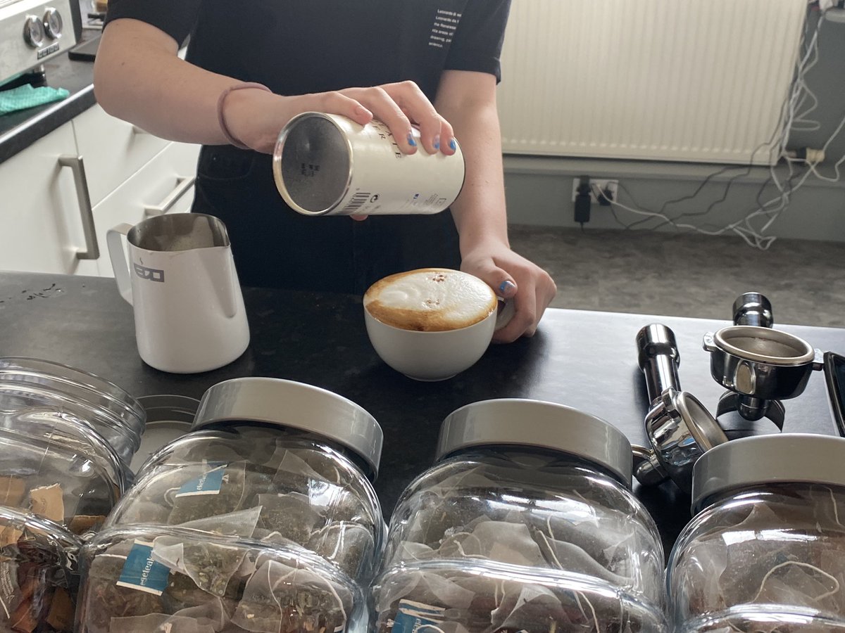 Our youth apprentices are getting their barista training today - they are doing fantastic and can’t wait to serve customers over the next few weeks! <a href="/bethanychtrust/">Bethany Christian Trust</a> <a href="/ClevedenSec42/">Cleveden Secondary School</a>