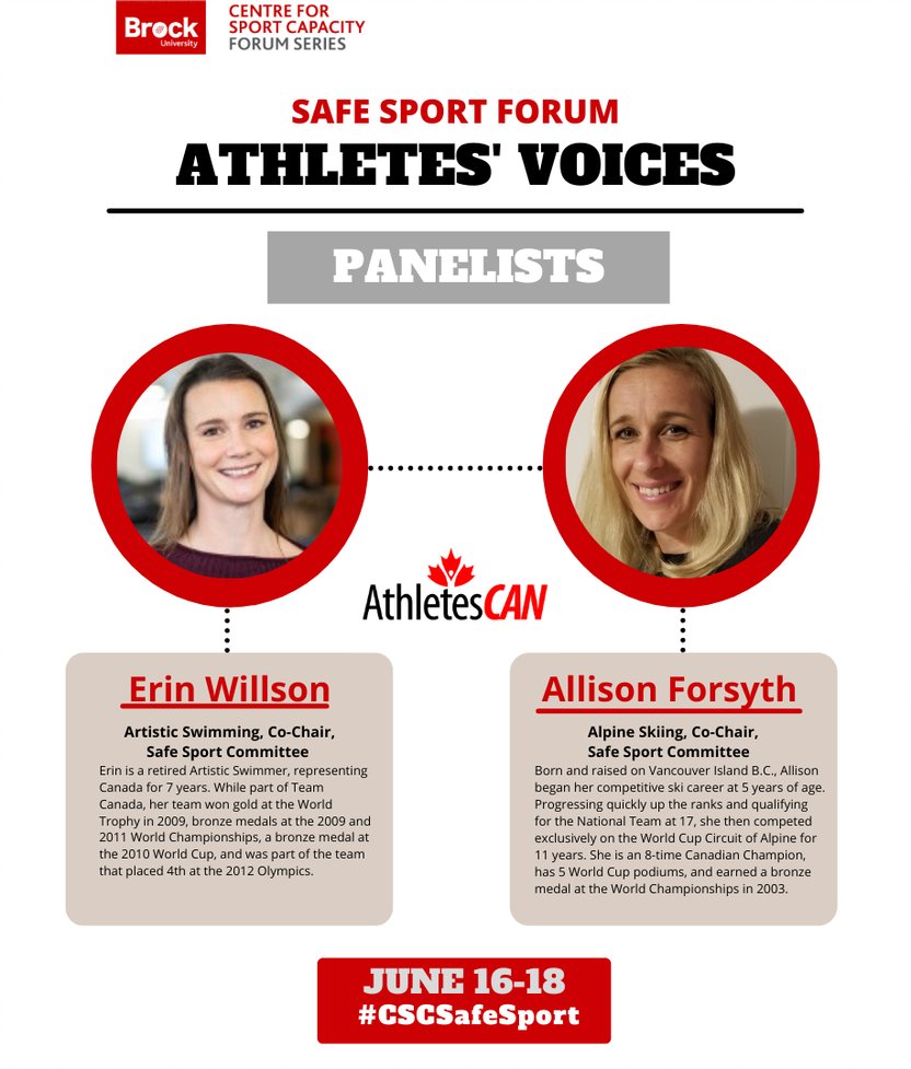 CSC_ON's tweet image. Event Alert ! The Athletes First, Promotion of Safe Sport in Canada starts today with Panel 1 with Athletes voices of Erin, Allison &amp;amp; Georgina from @AthletesCAN kick off event at 12:15 pm. See todays schedule: ow.ly/O83050FbCGr #CSCOEventList #CSCSafeSport @SPORT4ONTARIO