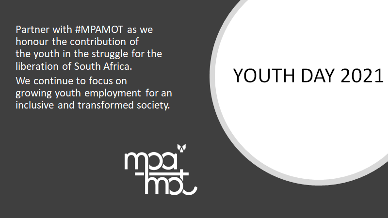 mpamot's tweet photo. Partner with #MPAMOT as we honour the contribution of the youth in the struggle for the liberation of South Africa. We continue to focus on growing youth employment for an inclusive and transformed society. #YouthDay https://t.co/t0hcGzDBCe