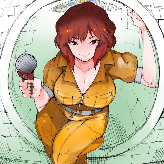 さて水曜のぉファンアートコナちゃんです!!!
今日は…世界中のみんなが大好き!
十代!突然変異!忍者がめー!のエイプリルオニールさんですぞ! 