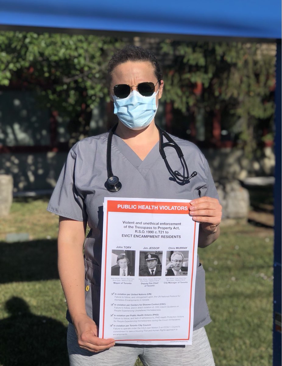 It should be common sense that evicting people, esp during a pandemic, runs counter to health and human rights, yet <a href="/cityoftoronto/">City of Toronto 🇨🇦</a> continues to do so. <a href="/HPAP_Ontario/">Health Providers Against Poverty</a> and <a href="/streetnursesTO/">Street Nurses Network Toronto</a> stand with @ESN_TO to demand an end to encampment evictions.