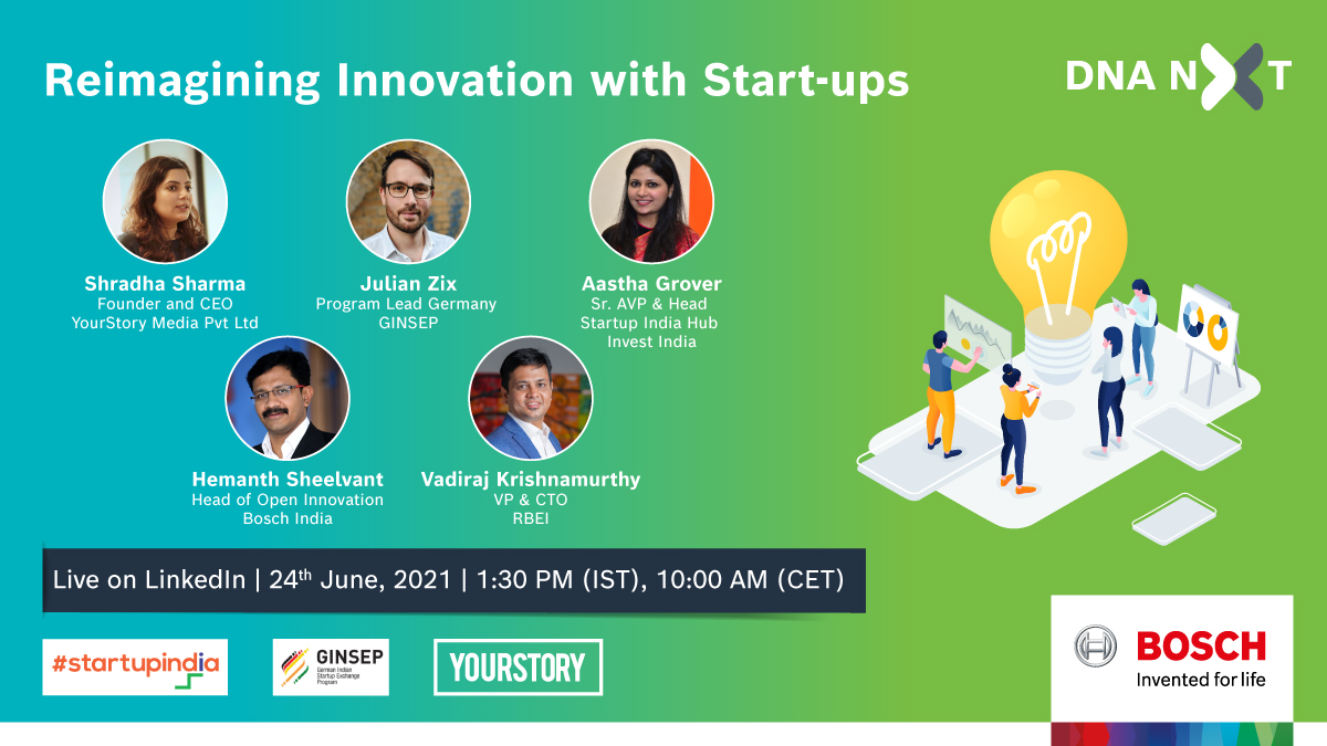BoschSoftware's tweet photo. Watch our elite panel of Aastha Grover, Shradha Sharma, Julian Zix, Vadiraj Krishnamurthy and Hemanth Sheelvant bring their unique perspectives to the role of corporates in fostering #startup #innovation. Add the event to your calendar: https://t.co/daq6Toyjqx

#DNANxt #RBEI https://t.co/cDZfLOe2Rv