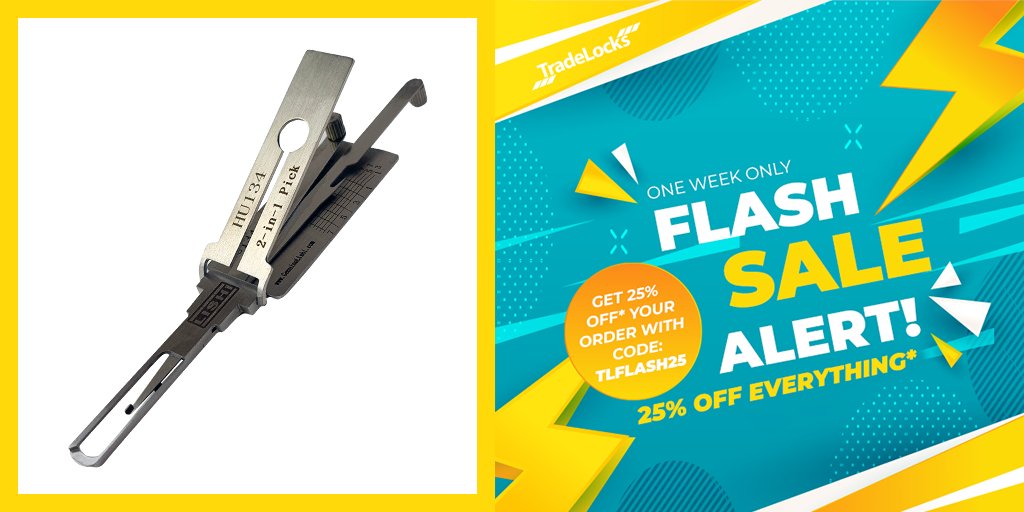 TradeLocks (@tradelocks) on Twitter photo FLASH SALE 🚨
Get 25% off* (basically) everything - including <a href="/GenuineLishi/">Genuine Lishi</a> Classic & T3 tools - with code TLFLASH 25.
Shop #GenuineLishi now 🛒ow.ly/wOn150FbuC9
Valid until 3pm BST 22/06/21.
*T&Cs apply. No min spend. See web for details
#TradeLocks #Lishi #locksmith FLASH SALE 🚨
Get 25% off* (basically) everything - including <a href="/GenuineLishi/">Genuine Lishi</a> Classic & T3 tools - with code TLFLASH 25.
Shop #GenuineLishi now 🛒ow.ly/wOn150FbuC9
Valid until 3pm BST 22/06/21.
*T&Cs apply. No min spend. See web for details
#TradeLocks #Lishi #locksmith