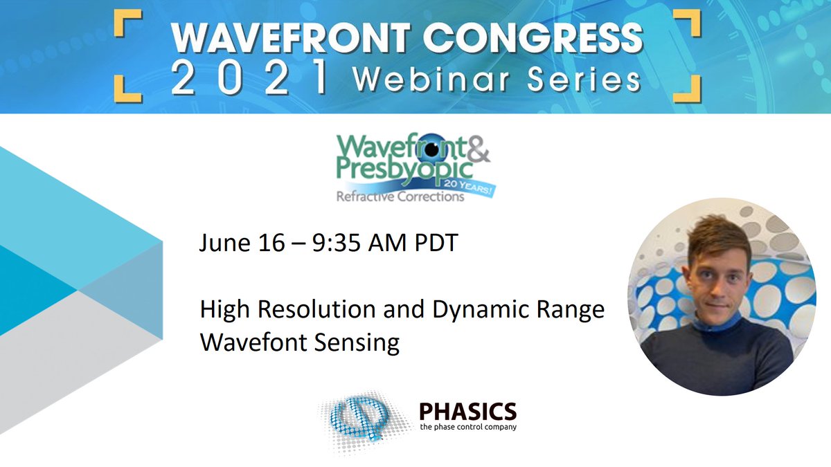 Phasics_SA's tweet image. @Phasics_SA is thrilled to introduce its technology to the great community of ophthalmologists, scientists and industry experts during the #WavefrontCongress. @Valentin_Gnr is looking forward to sharing insight and helping pushing further refractive correction.
#wavefrontsensor