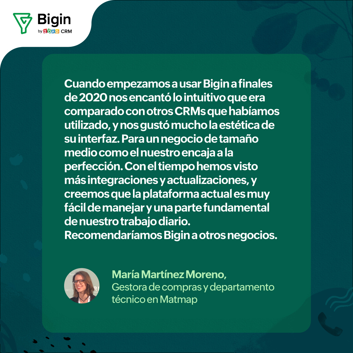 ZohoEspana's tweet photo. ¿Qué dicen nuestros usuarios sobre las novedades en @Bigin ?

Descubre un CRM minimalista que maximiza la experiencia de usuario, ahora con más posibilidades para trabajar contigo 🤝, con tus apps 🔛, y desde cualquier lugar 📲 https://t.co/BSJElUjdzB https://t.co/bJRVmWKP0j