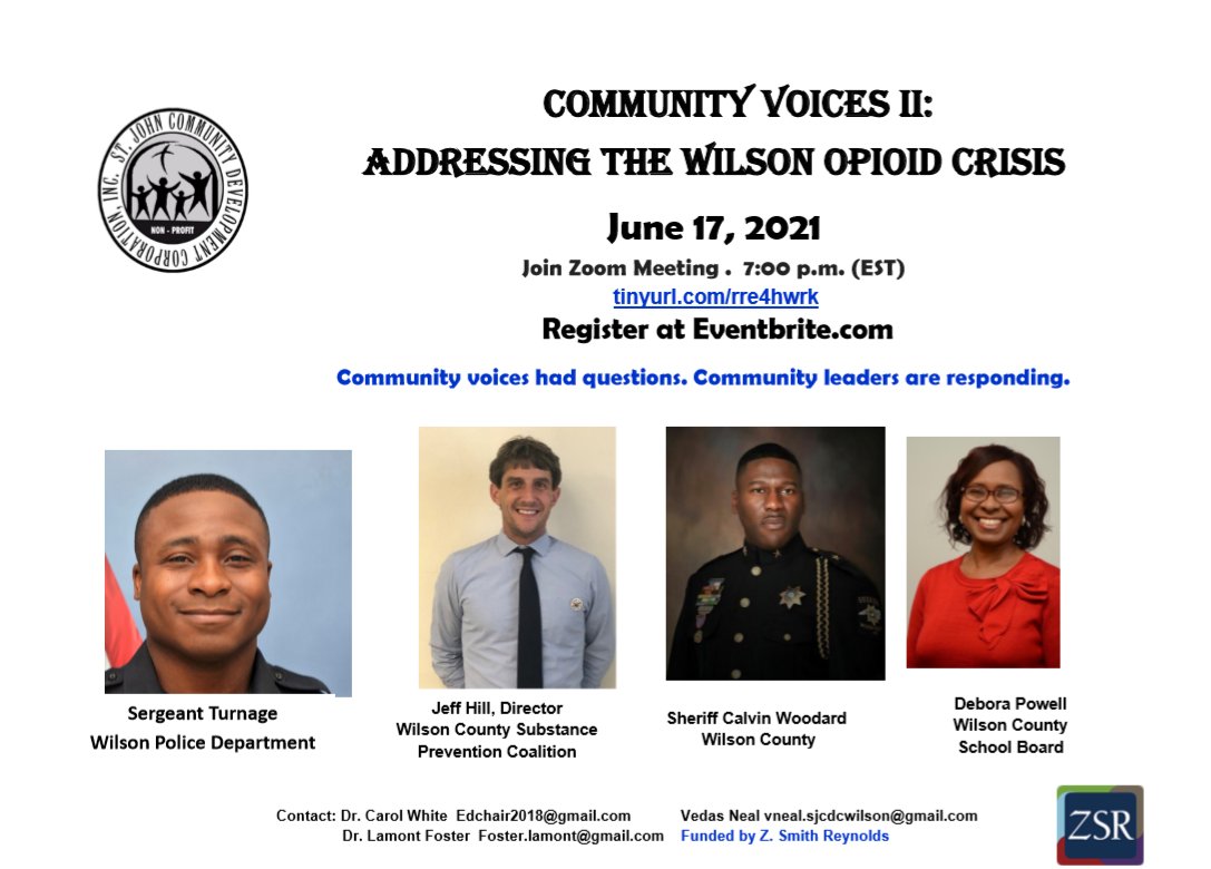 cooper_suggs's tweet photo. Tomorrow, I'm moderating the second Community Voices event, which will address the Opioid Crisis in Wilson. Come listen to some local experts to learn how we can best support our community! #OneWilson https://t.co/BLz2MRUcEH