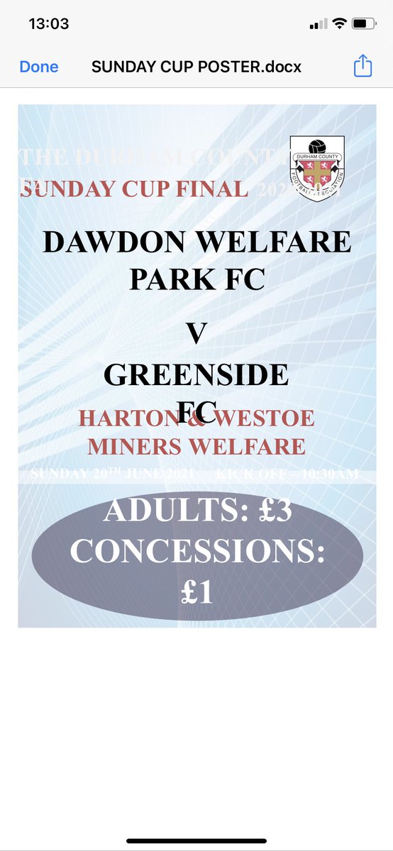 ⁦<a href="/DawdonWelfareFC/">Dawdon Welfare Park</a>⁩ fingers crossed and I be there to hopefully see it lifted by the dawdon lads 🙏🏻⚽️🙏🏻
