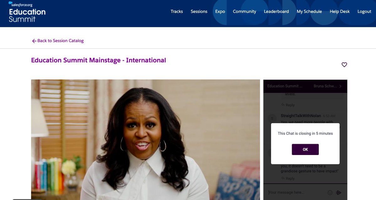 BrunaSchwerz's tweet image. OMG what a powerful talk from #michelleobama right now in the #edusummit2021 what an honour and a privilege! Thank you #salesforceorg for such an inspiring event!