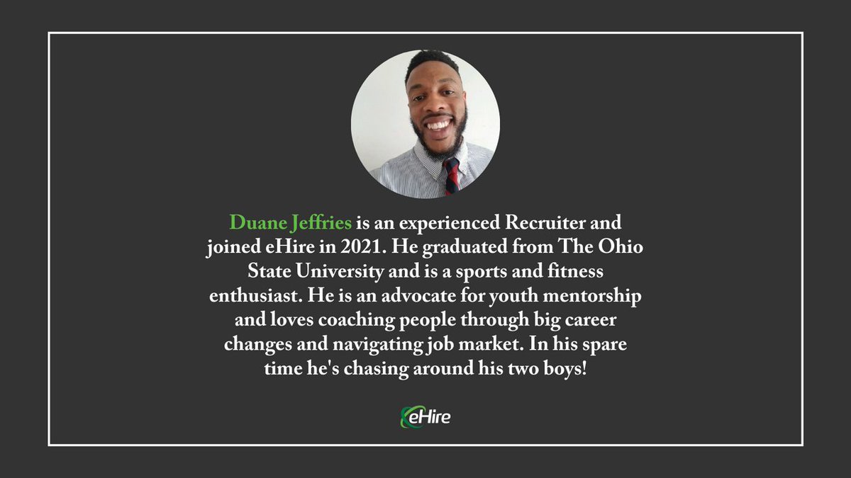 We want to give a big welcome to one of our class of 2021 associate recruiters, Duane Jeffries. 

Duane is an experienced Recruiter with a history of helping discover, allure, &amp; hire top talent for hundreds of Fortune 500 companies.   

Connect with Duane: linkedin.com/in/duane-jeffr…