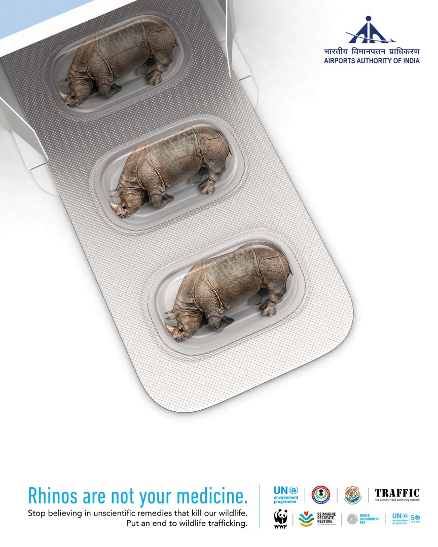 AAI_Official's tweet photo. Their weeps are silent, but our actions can be louder!
Mercilessly hunted for their horns, Indian Rhinos are illegally smuggled globally for their alleged medicinal usage. #AAI pledges alongside #UnitedNations to share the message with the world that Rhinos are #NotYourMedicine. https://t.co/BB3ukBr6vz