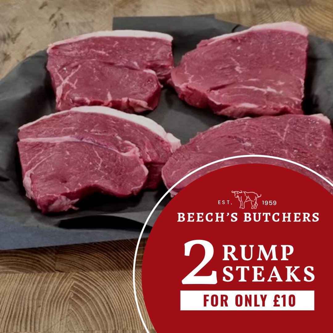 SPECIAL OFFER - Get 2 10oz rump steaks for £10 in all 3 of our stores this week!🥩
Pop by to snap it up.😄