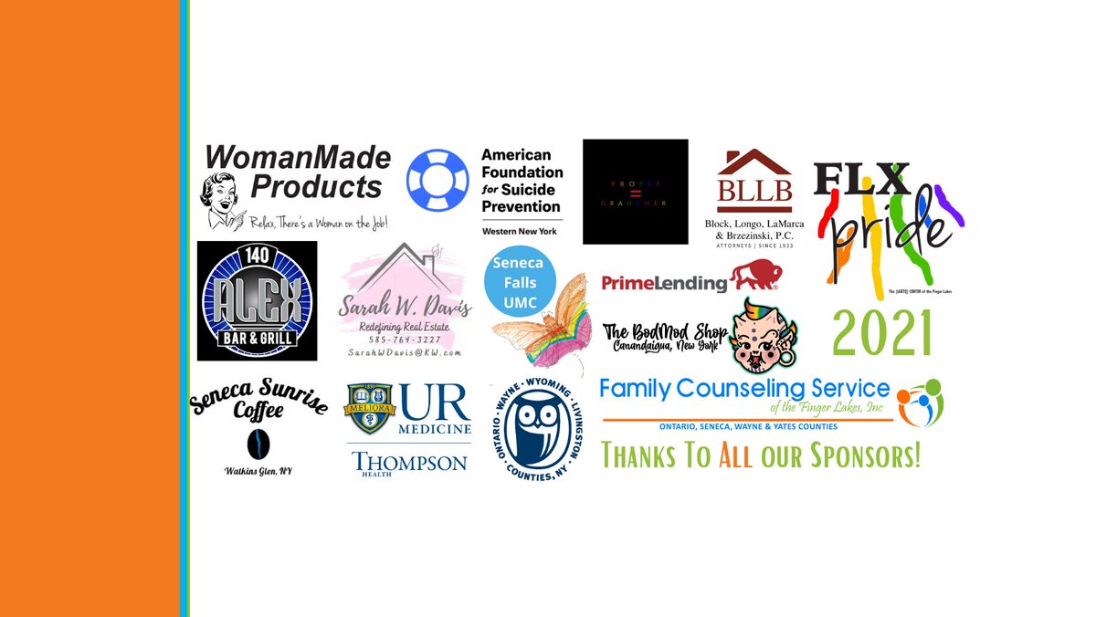 TheCenterFL's tweet photo. We just wanted to take a minute to appreciate our Major Sponsors who have helped FLX Pride reach over 2,000 people so far this year! @Alexbar_grill @afsp_westernny @SenecaSunrise @URMedicineThom1 @pioneerlibsysny @BodmodShop @PrimeLending and of course, @FCSoftheFL! THANK YOU! https://t.co/mmZLfdM5Fb