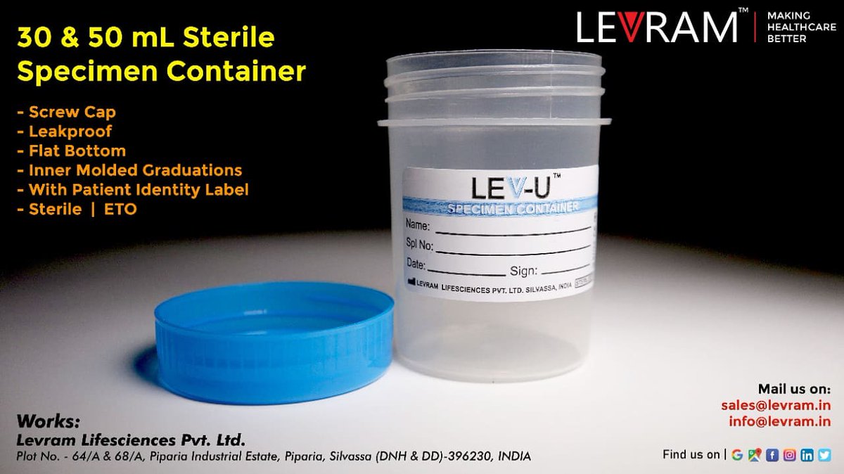 LEV_RAM_'s tweet photo. Specimen Container 30 & 50 mL
#LEVRAM #specimen #containers #IVD #makeinindia #medicaldevices #medical #health #medicalequipment #healthcare #medicaltechnology #covid #products #medtech #medicalsupplies #manufacturer #startupbusiness https://t.co/2C10dfxoh1