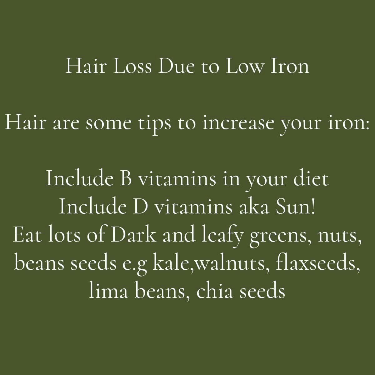 blumseed's tweet photo. L O W   I R O N |  

Iron is a critical ingredient for making red blood cells. Inside red blood cells consists of a protein called Hemoglobin which carries oxygen for the growth + repair of cells in your body, including the cells that stimulate hair growth. https://t.co/ZkSiUEZf4r